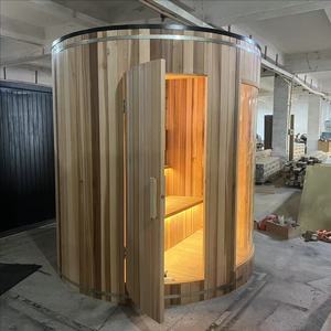 Großhandel anderes Design Red Cedar 6 Personen Holz moderne Outdoor Cedar Wood Barrel <span class=keywords><strong>Steam</strong></span> <span class=keywords><strong>Sauna</strong></span> - Product Image 4