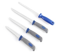 Ensembles de couteaux en acier inoxydable poignée Tpr dans une boîte pêche pour Camping pêche tranchage couteau de pêche américain Chef couteau poisson