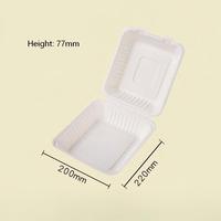 Barquette alimentaire compostable en bagasse 8 et 9 pouces, boîte à lunch jetable résistante à l'huile et imperméable, à 3 compartiments individuels pour plats à emporter
