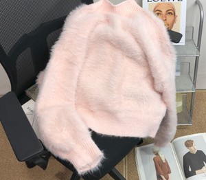 Logo personalizzato OEM & ODM maglione donna manica lunga capelli di visone comodo maglia rosa scollo a v cappotto da donna più spesso <span class=keywords><strong>caldo</strong></span> e largo <span class=keywords><strong>Cardigan</strong></span> - Product Image 2
