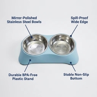Comedero Doble para Perros y Gatos de Acero Inoxidable Premium, Resistente al Agua, con Base Antideslizante y a Prueba de Óxido