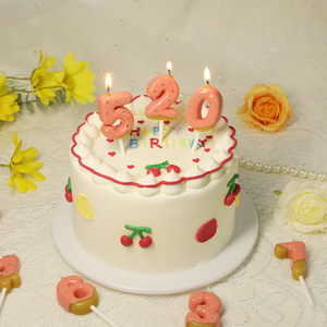Mignon fraise chocolat numéro bougie adulte enfants gâteau décoration plug-in pour le premier anniversaire de bébé - Product Image 6