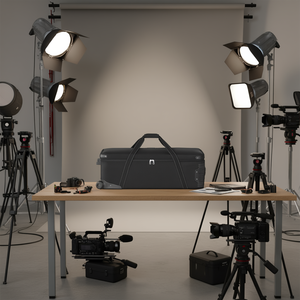 Bolsa de transporte con ruedas para cámara, 39,37 x 14,96 x 12,60 pulgadas, estuche con ruedas de nailon para grabaciones de vídeo y fotografía, almacenamiento de equipos profesionales - Product Image 2