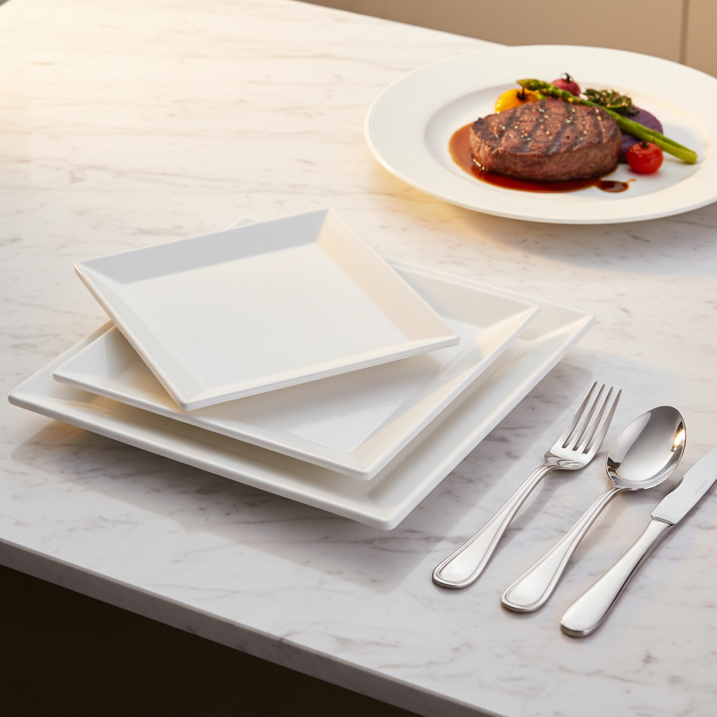 restaurant square kitchen plates