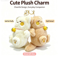 Peluche douce en forme de chat porte-bonheur 3D, écologique, avec porte-clés lumineux et pompon clochette, modèle tendance