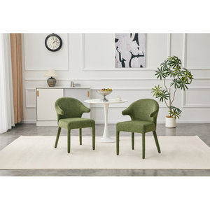 Modern Convertible Boucle Fabric <b>Dining</b> <b>Armchair</b> Metal Legs High-Resilience Sponge for Home <b>Dining</b> Room Bedroom Hotel Use - Product Image 2