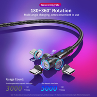Kabel Data USB Tipe C magnetik, kabel Data nilon cepat mengisi 3A untuk ponsel