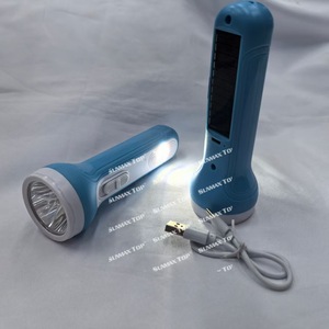 8770S ไฟฉายพลังงานแสงอาทิตย์ LED ไฟฉุกเฉินแบบชาร์จไฟได้พร้อมไฟด้านข้างการชาร์จ USB วัสดุ ABS แสงสีขาว - Product Image 3