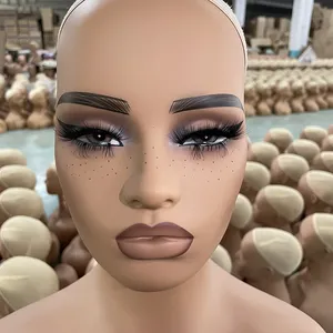Huayang bán buôn hiện thực búp bê maniquine maniquine mannequin đầu với vai và trang điểm cho tóc giả hiển thị