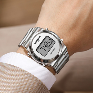Binbond Digital Watch Stainless Steel 11mm 30M Waterproof Led Display Day Date Fold Clasp - Product Image 2
