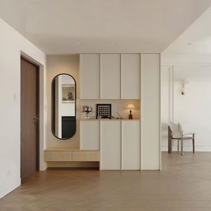 Muebles de entrada montados en la pared, estantes de almacenamiento para zapatos, armarios personalizados de madera modernos para sala de estar, servicios OEM/ODM - Product Image 3