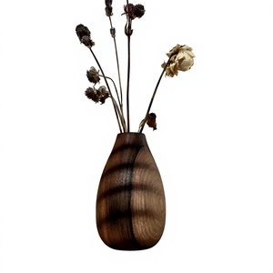 Vase à fleurs en bois naturel, moderne, écologique, fait main, pour la décoration de la maison, fabricant AZ ENTERPRISES AZE-WV034 - Product Image 1