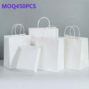 Bolsas de Papel Kraft Blancas Recicladas KM con Asas Retorcidas para Bodas, Fiestas, Manualidades, Embalaje Minorista - Product Image 1