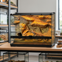 Terrarium en verre pour reptiles, vivarium ventilé à ouverture frontale en acrylique, habitat pour dragons barbus, geckos, serpents, lézards