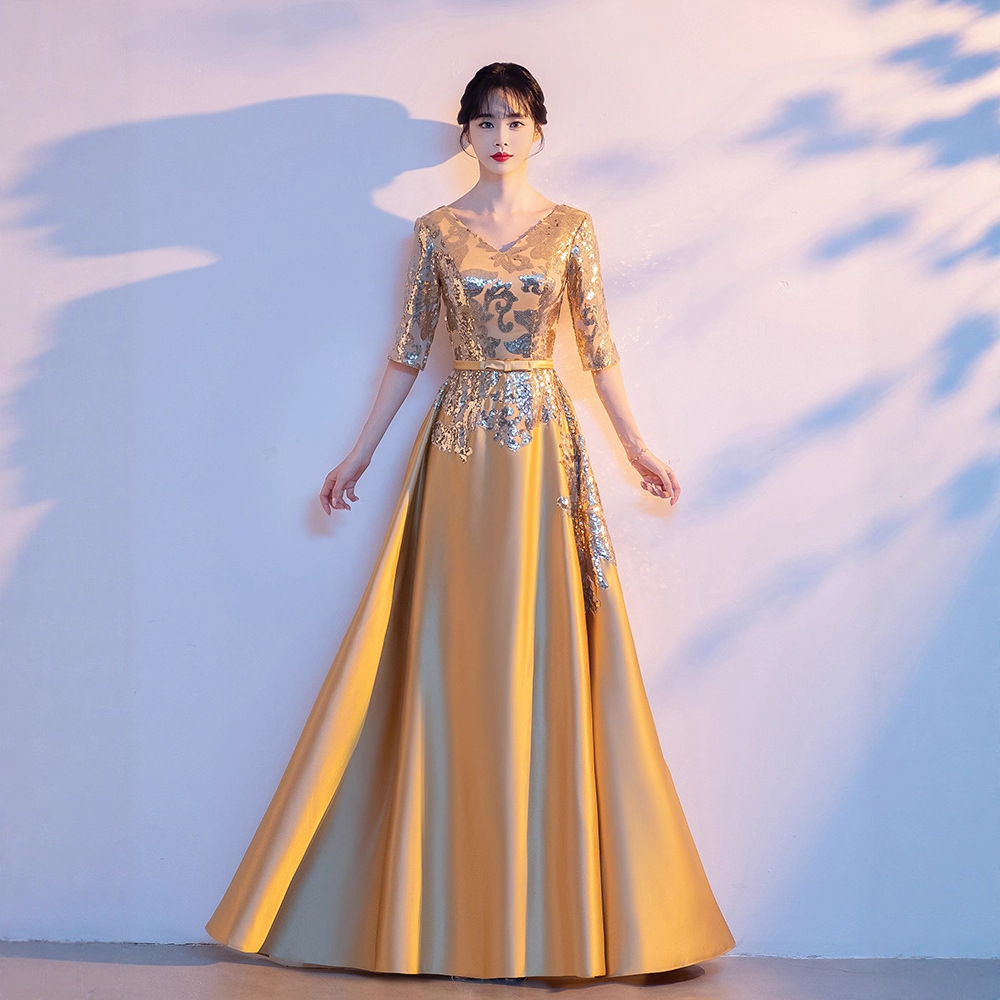 Yellow Satin Dress - Elegant Evening Gown with Beading Yellow Satin Dress - Elegant Evening Gown with Beading