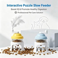 Jouet Puzzle Interactif en Plastique pour Animaux de Compagnie avec Plumes Rotatives et Distributeur de Friandises – Stimulation Mentale et Anti-Ennui pour Chiens et Chats LY0048
