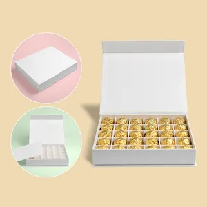 30 piece Slots Packs Partitions Holes Chocolate Packaging Gift Paper Boxes With Divider Fast Delivery In Stock