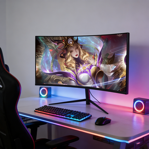 Monitor Curvo para Juegos de <span class=keywords><strong>24</strong></span> <span class=keywords><strong>Pulgadas</strong></span>, 144Hz, Pantalla LCD para Oficina y <span class=keywords><strong>PC</strong></span>, con Resolución de 1920x1080 - Product Image 3