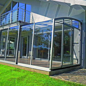 Vérandas pliantes rétractables en aluminium pour restaurants commerciaux modernes, villas et solariums, maisons en verre à double vitrage trempé - Product Image 5