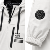 Blouson bomber tissé à capuche pour homme, coupe-vent, imperméable, demi-zip, tactique, streetwear, softshell d'automne