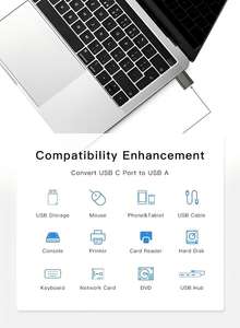 Adaptador OTG tipo C a USB3.0 Lector de tarjetas <span class=keywords><strong>USB</strong></span> recargable Adaptador portátil compacto para transferencia de datos para computadora portátil y dispositivo - Product Image 6