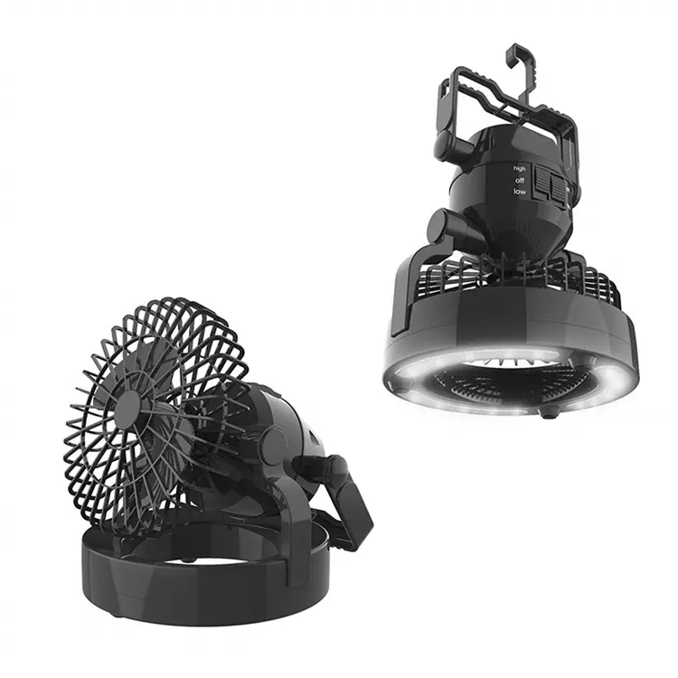 Super Quality Oem Custom Brand D Size Battery Operated 360 Rotation Led Hiking Portable Tent Fan Camping Lantern