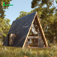 Villa de luxe écologique en structure acier préfabriquée triangulaire traditionnelle en forme de A pour utilisation en extérieur, dans les parcs et les salles de bain