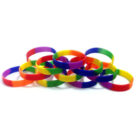 Bracelet en silicone arc-en-ciel en caoutchouc LGBTQ-friendly pour les fêtes Bandes de sport promotionnelles LGBT lesbiennes