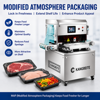 Máquina de Envasado Vertical en Atmósfera Modificada para Carne Fresca y Aves, Selladora de Bandejas MAP, Línea de Envasado de Alimentos
