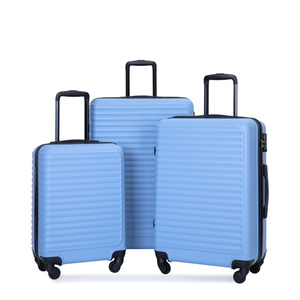 DB 3-Piece ABS Lightweight Luggage Set LIGHT BLUE 20/24/<b>28</b> <b>Inch</b> <b>Suitcase</b> with Spinner Wheels TSA Lock Polyester Lining - Product Image 2
