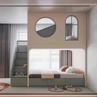 Lit superposé moderne sur mesure JS, nouveau design, avec escalier de rangement, meubles en bois massif, ensemble de meubles pour chambre d'enfant, pour chambre de garçon ou de fille