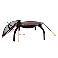 Barbecue pliable en acier de 22 pouces avec pique-foyer, foyer extérieur portable pour brûler du bois, pour utilisation en jardin