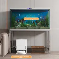 Support pour aquarium en acier inoxydable 304 |   Support d'aquarium moderne pour salon, avec base de table et rangement intégré
