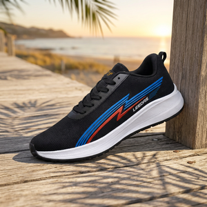Zapatillas Deportivas Negras de Malla con Cordones, Transpirables, Ligeras, Antideslizantes, para Correr y Caminar - Product Image 5