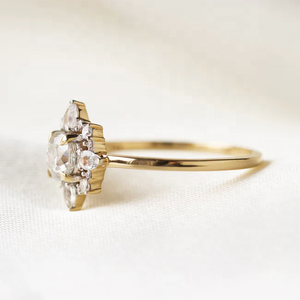 Custom Jewelry Luxury 925 Sterling Sliver VVS Moissanite <b>Ring</b> Flower Shaped <b>Gold</b> Plated Engagement Fine <b>Ring</b> for Women <b>Men</b> - Product Image 6