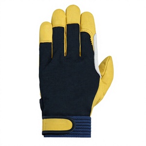 Gants de sécurité en cuir jaune, antidérapants, résistants à la chaleur, avec poignets tricotés durables et compatibles écran tactile pour les tâches en extérieur - Product Image 3