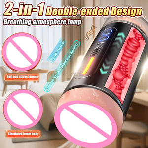 Godet de masturbation masculin intelligent et automatique, avec fonctions vocales, de stimulation vaginale et orale, et de double pénétration, jouet sexuel pour couples - Product Image 3