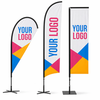 Kit de drapeau plume personnalisé de 3,5 m avec base croisée robuste pour la publicité et la promotion d'événements en plein air