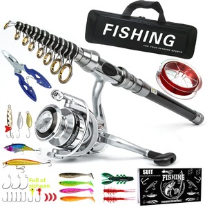 <span class=keywords><strong>Combo</strong></span> de pesca con señuelo de fundición de larga distancia, caña giratoria telescópica de carbono, carrete de pesca inferior, mar, lago, río, carpa, lubina, trucha - Product Image 5