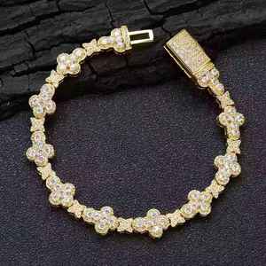 Bracelet croix étoile en moissanite, chaîne en argent sterling 925, scintillant, classique, élégant, bijoux unisexes, cadeau pour toutes les occasions - Product Image 3