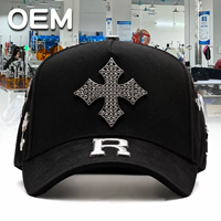 Gorra Deportiva Clásica de Algodón 100% con Bordado en Relieve y Pedrería en Forma de Estrella, OEM/ODM, con Maqueta Gratuita para Eventos de Golf, Venta al Por Mayor