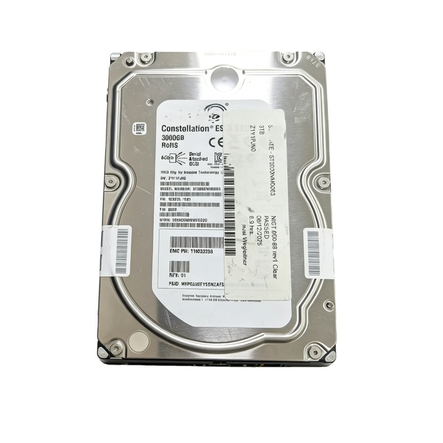Used Internal 3TB 7200RPM SAS 6Gb/s HDD for Server Applications Model ST3000NM0063 Full Functional Tested