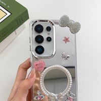 Coque de téléphone pour S26 Ultra S25 Mirror Star Heart, matériau PC, design luxueux, style coréen, coque de téléphone pour femmes pour Samsung A07 A15