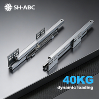 SH-ABC Système de tiroirs double paroi ultra-mince en acier de 500 mm à fermeture amortie, robuste et moderne, pour armoires de cuisine, usage domestique et commercial