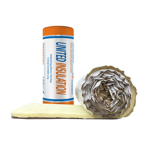 Rouleaux d'isolation en <span class=keywords><strong>laine</strong></span> <span class=keywords><strong>de</strong></span> <span class=keywords><strong>verre</strong></span> avec revêtement en polypropylène blanc <span class=keywords><strong>de</strong></span> haute qualité, insonorisants et ignifuges, 16 kg/m3, <span class=keywords><strong>100</strong></span> mm, certifiés CE - Product Image 2