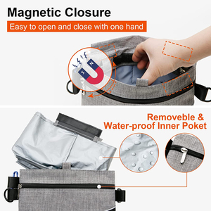 Bolsa de tratamiento para perros con cierre magnético, porta comida para cachorros con bolsillo interior impermeable extraíble - Product Image 5