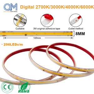 Striscia LED COB Flessibile da 10mm per Casa, 12W, Illuminazione Intelligente in Silicone, 110v 220v <span class=keywords><strong>DC</strong></span>, 320 LED - Product Image 1