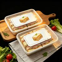 Fabricant fiable personnalise des contenants en plastique PP transparents rectangulaires jetables pour le stockage de sandwichs, de sushis et de salades