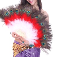 Éventails en plumes de marabout de dinde 100 % naturelles, éventails en plumes de paon, éventails à main pour spectacle de danse orientale, burlesque et spectacles sur scène