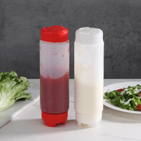 Distributeur de condiments pour restaurant, qualité alimentaire, ketchup, vinaigrette, sauce, bouteilles en plastique PE à presser, FIFO, 16oz, 20oz, 24oz